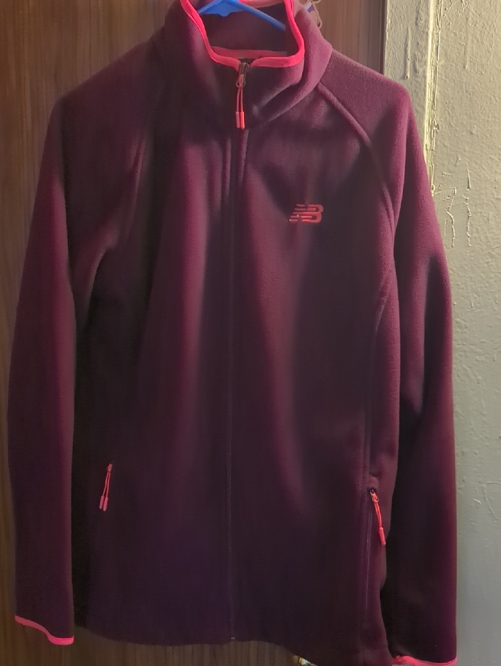 New Balance Plum Jacket with Pink Accents Fleece New Without Tags